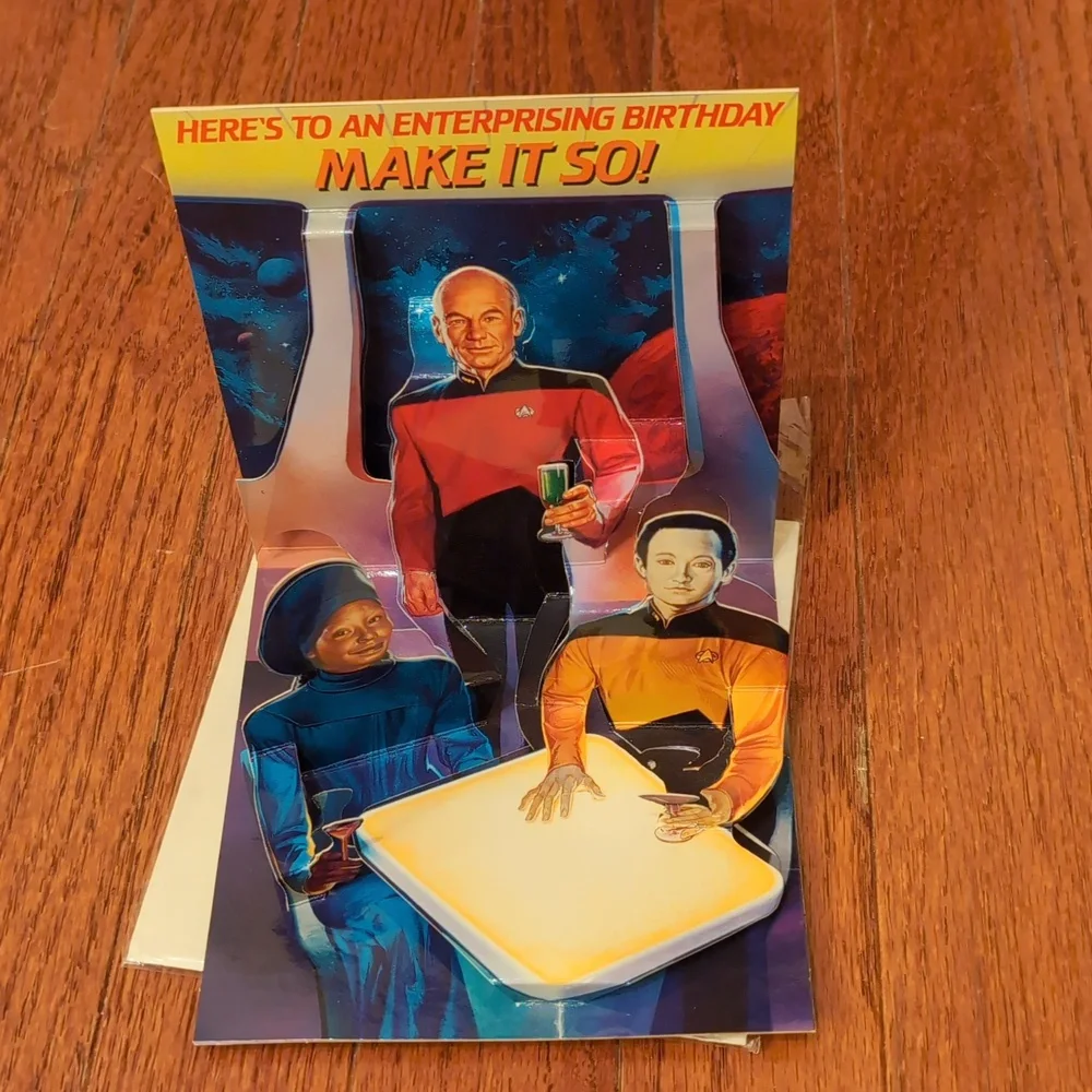 Pop Shots Star Trek The Next Generation 3-D Pop Out Greeting Card Vintage New